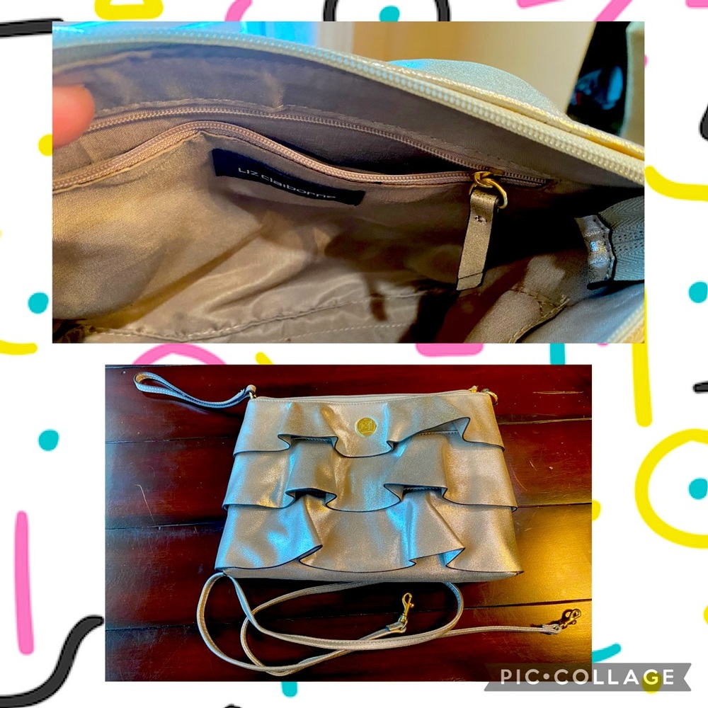 Liz Claiborne silver unique ruffle design NWOT